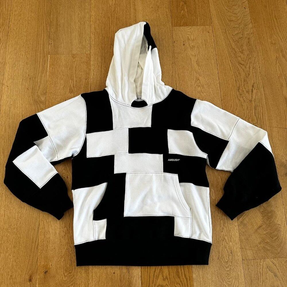 Ambush Panel Hoodie in Black & White